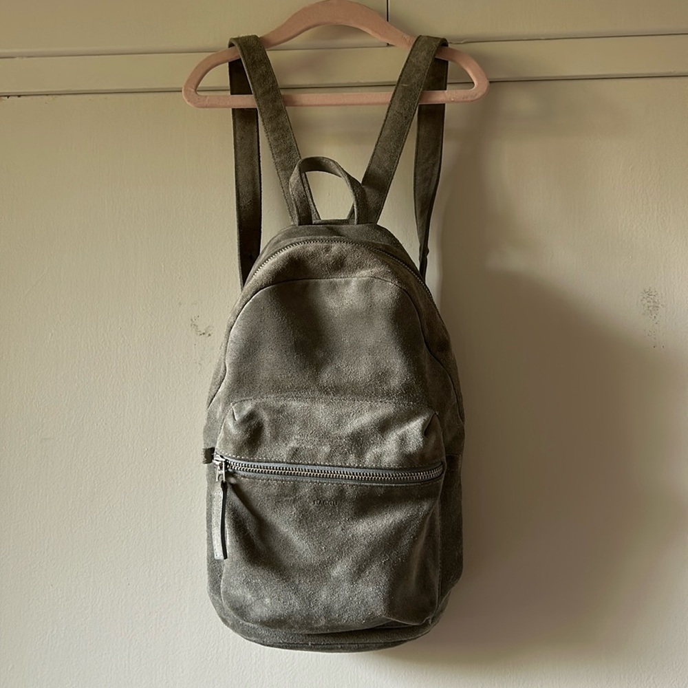 Grey suede Baggu backpack